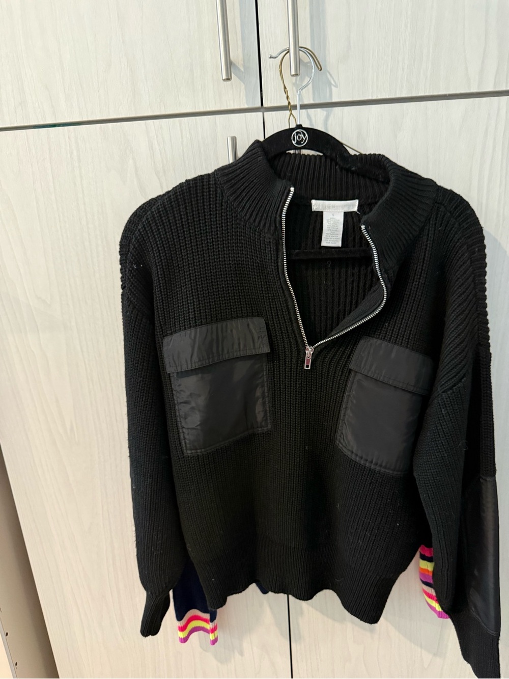 Women’s Design History Black Quarter Zip with Patch Pockets